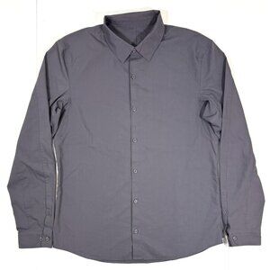 Lululemon Mens Shirt Long Sleeve Button Down Size Large Gray Performance Casual